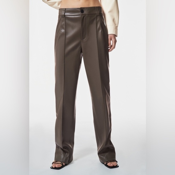 NWT Zara High Rise Faux Leather Straight Leg Francoise Pants size XS - Picture 10 of 10